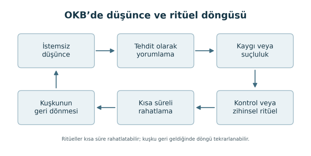  istenmeyen düşünceler; zarar verme takıntısı; zihinsel ritüeller; OKB tedavisi; maruz bırakma ve tepki önleme